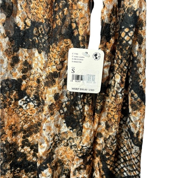 NWT Free People Out For The Night Top in Snake Combo Size Small - Picture 6 of 12